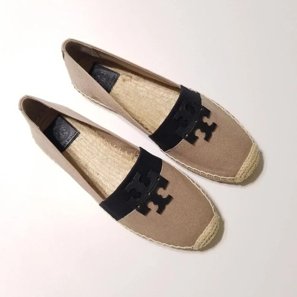 ✨NEW✨ Tory Burch Weston Flat Espadrilles in Natural/Black Size 9.5, 10